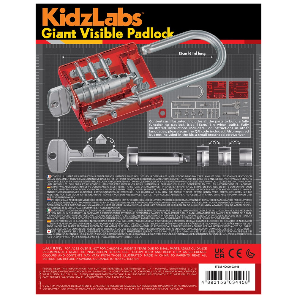 4M Kidzlabs Giant Visible Padlock