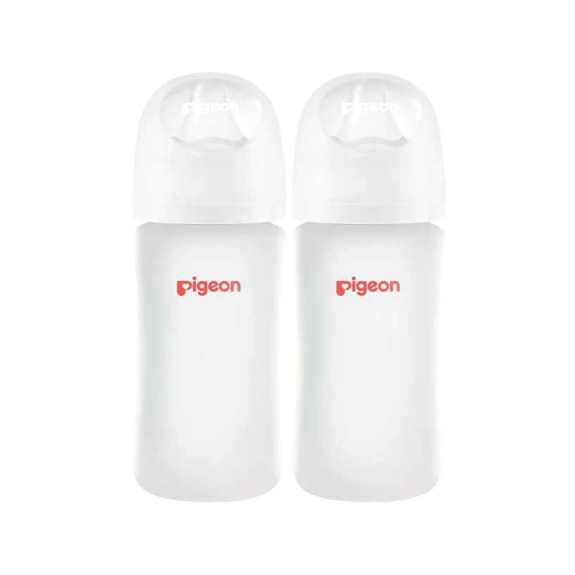 Pigeon Silicone Coated Glass Bottle 2-pk (8oz with M Nipple)