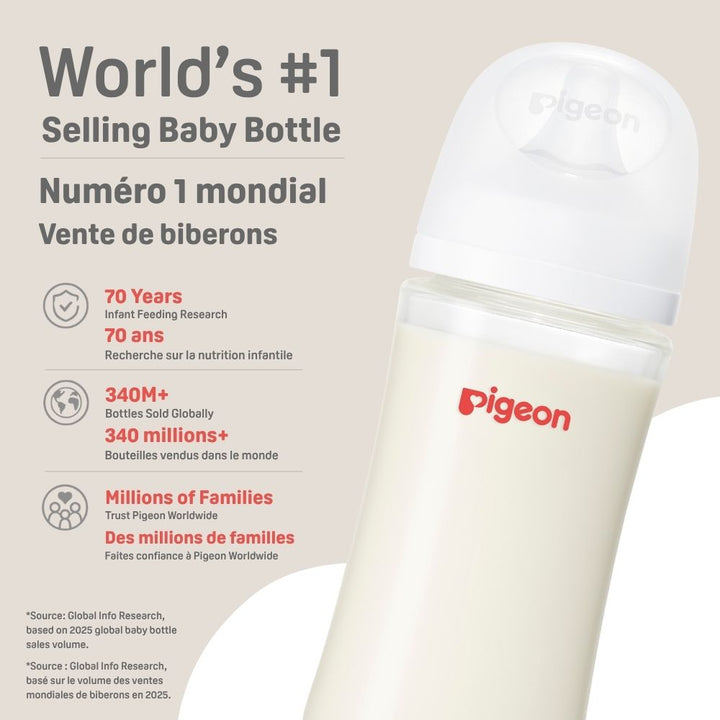 Pigeon Silicone Coated Glass Bottle 2-pk (8oz with M Nipple)