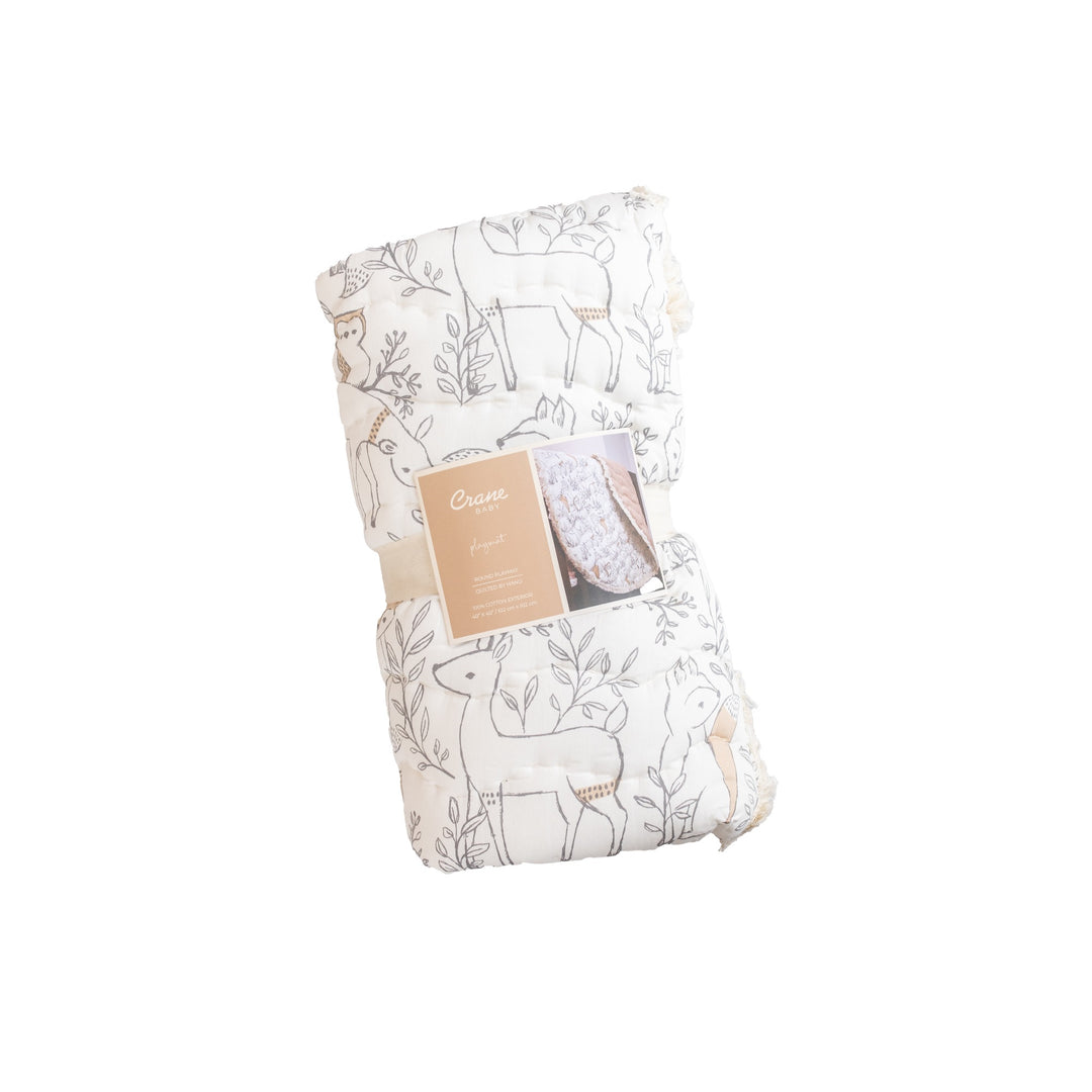 Crane Quilted Playmat Ezra Woodland