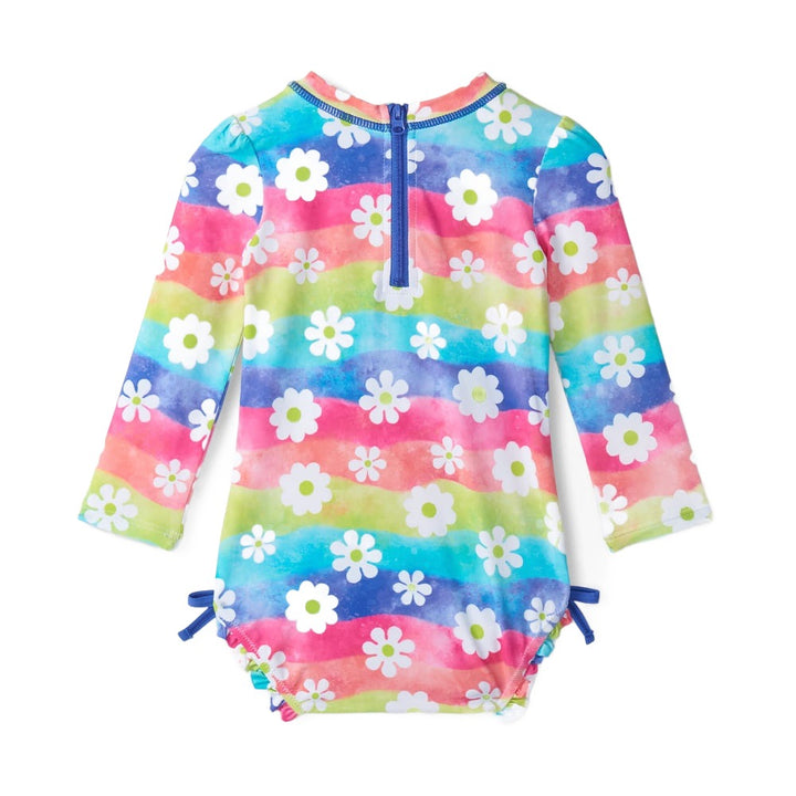 Hatley Baby Rashguard Swimsuit (Rainbow Flowers)