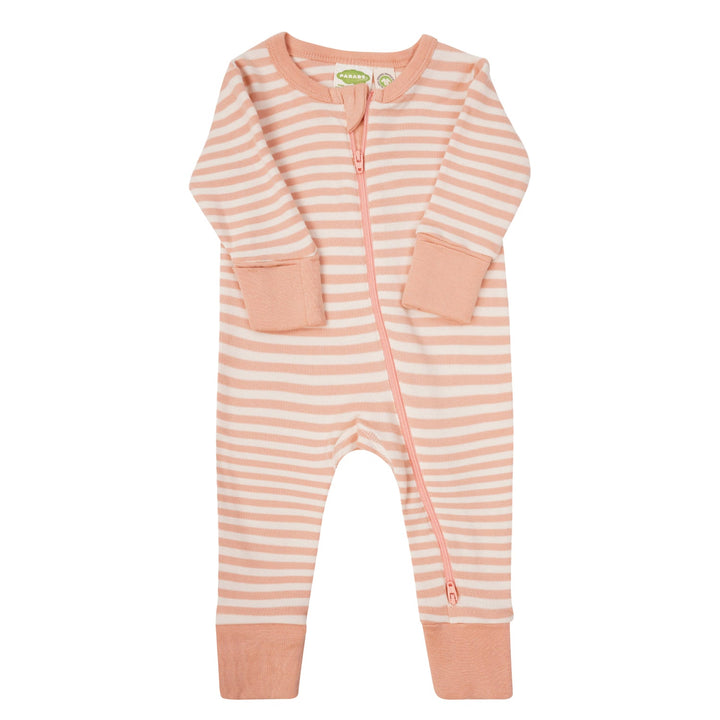 Parade 2-Way Zip Romper (Dusty Pink Stripe)