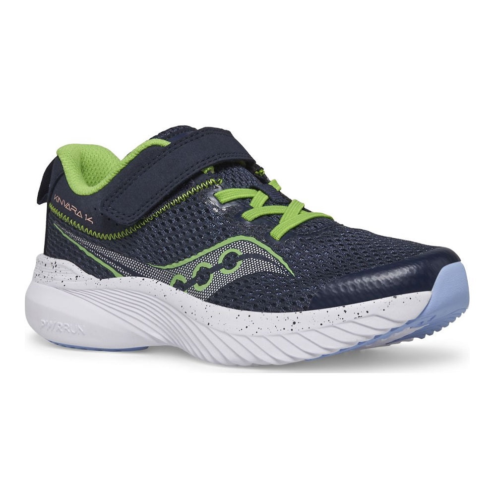 Saucony Kid's Kinvara 14 A/C Sneaker (Navy/Green)-Apparel-Saucony--babyandme.ca