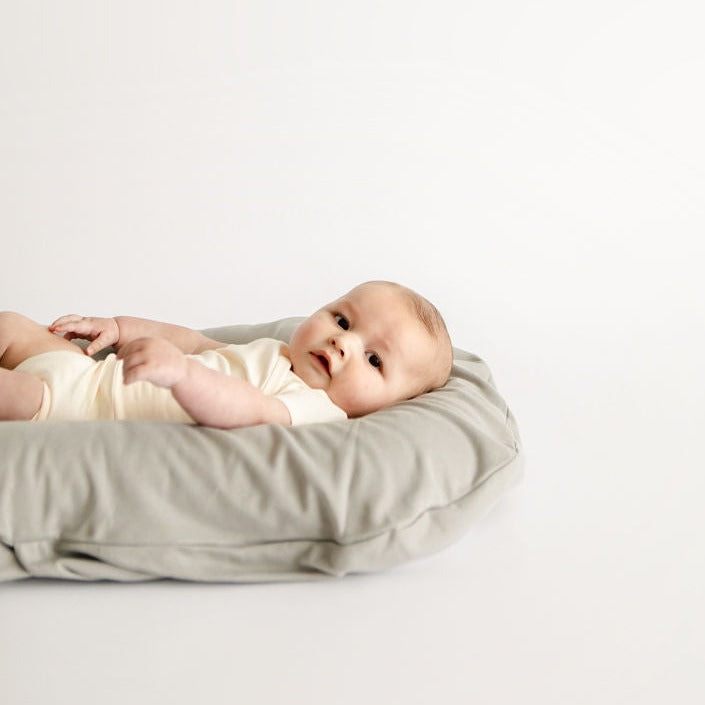 Snuggle Me Organic Infant Lounger Cover-Stone-Gear-Snuggle Me Organic-031948 STO-babyandme.ca