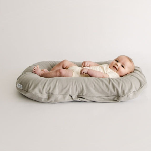 Snuggle Me Organic Infant Lounger Cover-Stone-Gear-Snuggle Me Organic-031948 STO-babyandme.ca