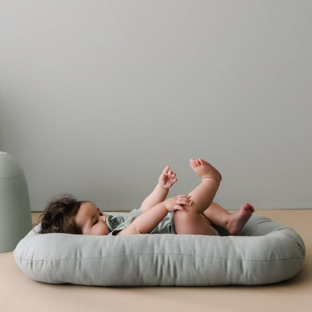 Snuggle Me Organic Infant Lounger- Slate-Gear-Snuggle Me Organic-031947 SLA-babyandme.ca