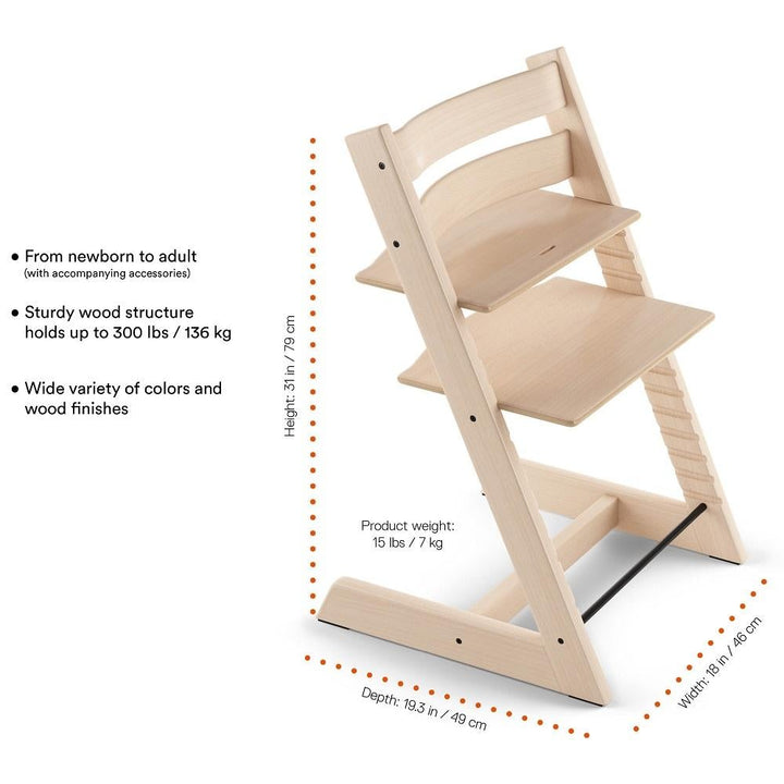 Stokke® Tripp Trapp® High Chair & Cushion with Stokke Tray (Natural/Glacier)-Feeding-Stokke-027570 NG-babyandme.ca