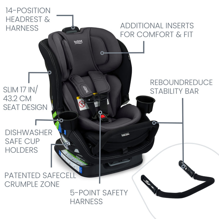 Britax Poplar™ S Convertible Car Seat (Stone Onyx)