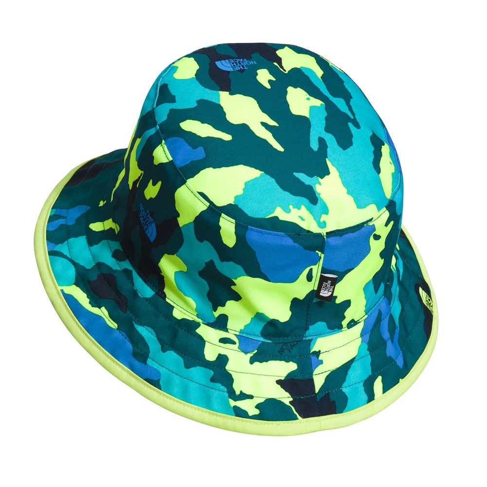 The North Face Kids' Class V Reversible Bucket Hat (Summit Navy Nature Camo/LED Yellow)-Apparel-The North Face--babyandme.ca