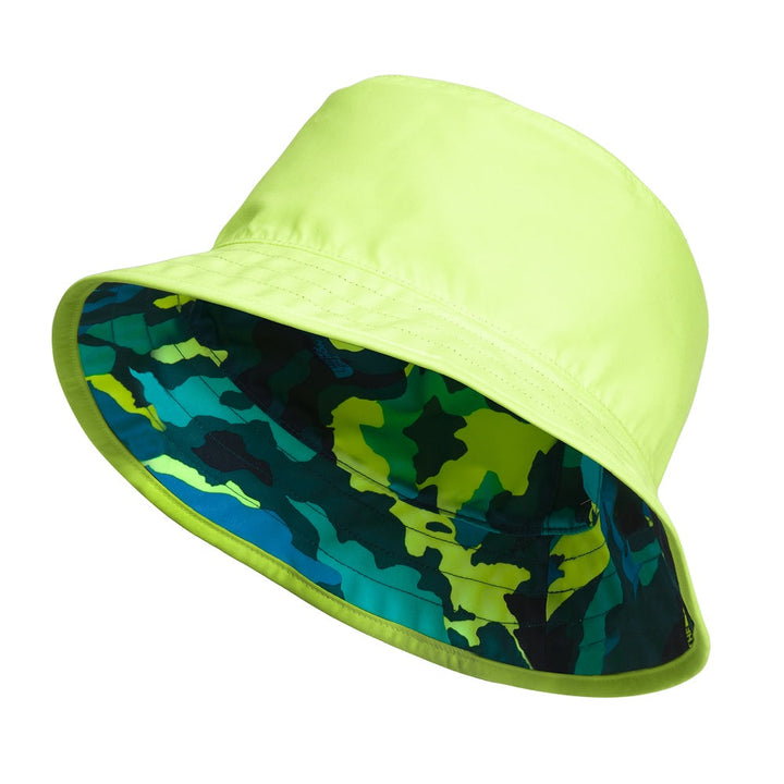 The North Face Kids' Class V Reversible Bucket Hat (Summit Navy Nature Camo/LED Yellow)-Apparel-The North Face--babyandme.ca