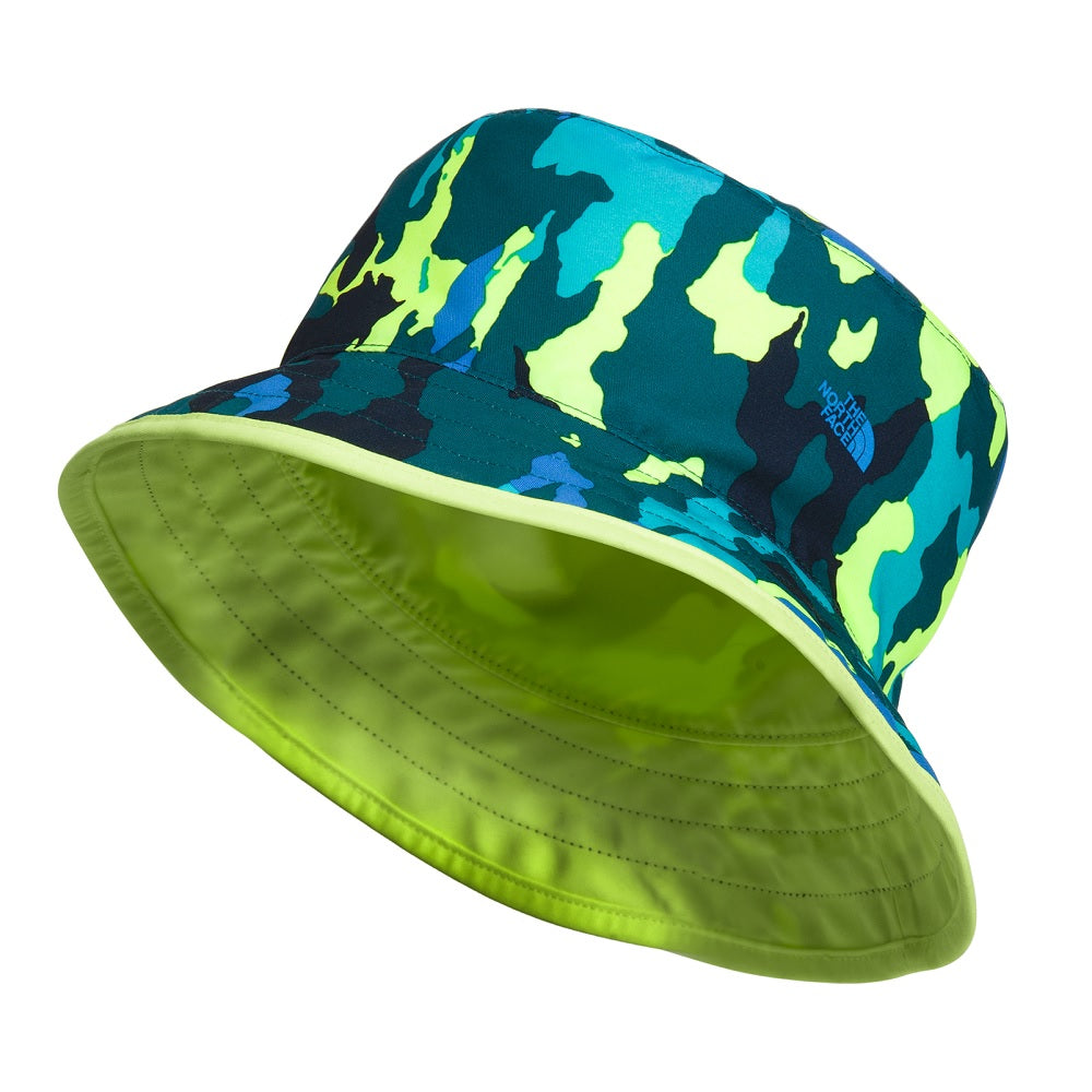 The North Face Kids' Class V Reversible Bucket Hat (Summit Navy Nature Camo/LED Yellow)-Apparel-The North Face--babyandme.ca