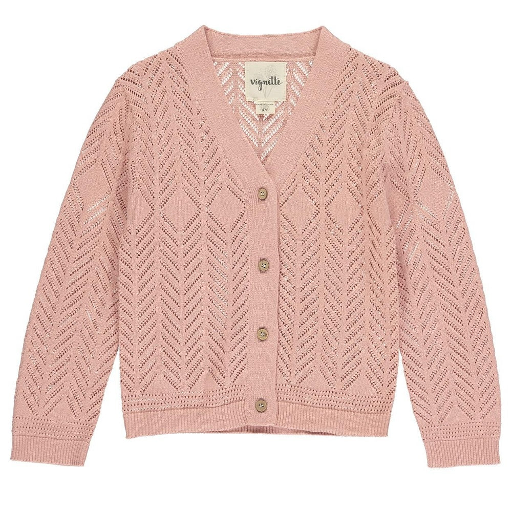 Vignette Kenzie Cardigan (Pink)-Apparel-Vignette--babyandme.ca