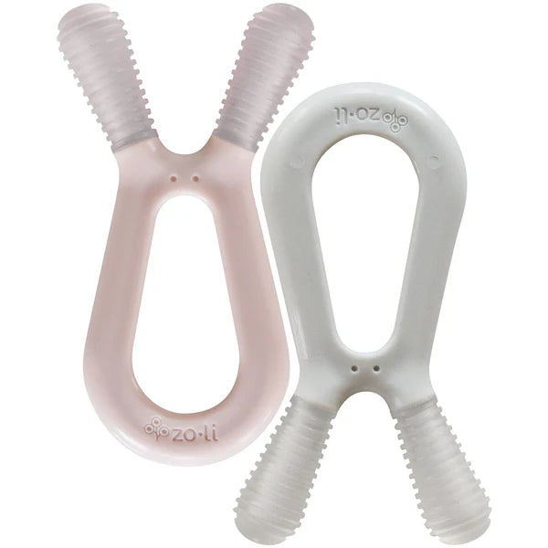 Zoli Bunny Teethers 2pk (Blush/Ash)