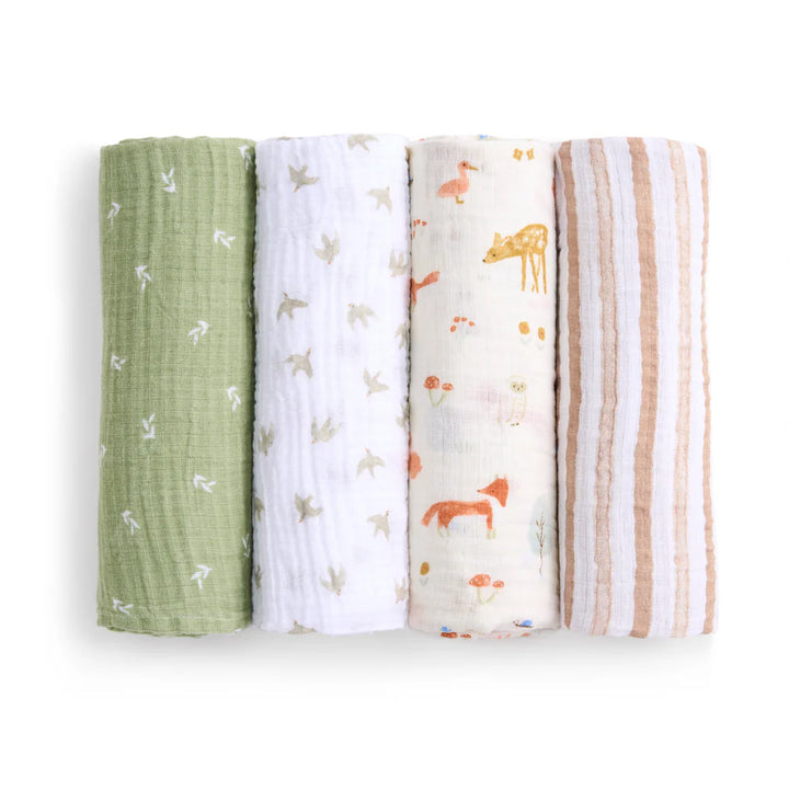 Aden + Anais Essentials Swaddle Set 4-Pack (Sage Woodland)