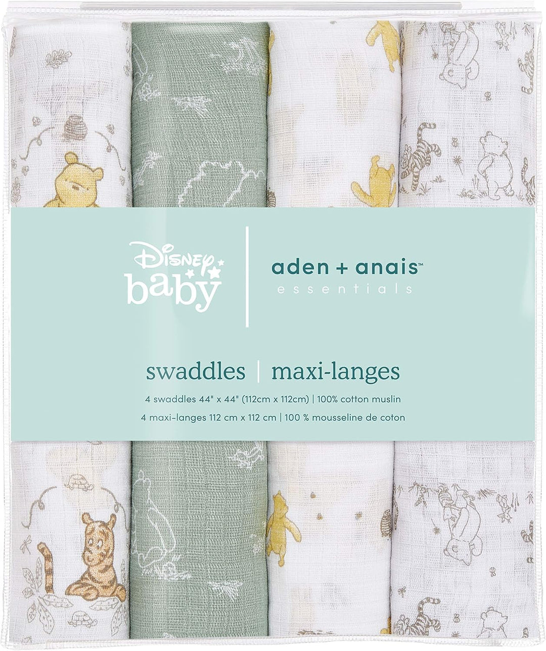 Aden + Anais Essentials Swaddle Set 4-Pack (Winnie + Friends)