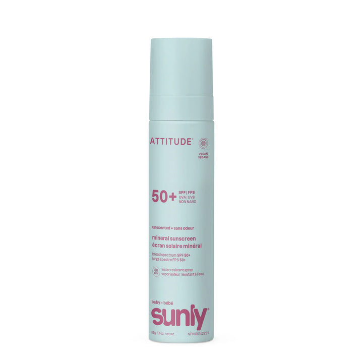 Attitude Sunly SPF 50 Baby Sunscreen Spray Unscented (85g)