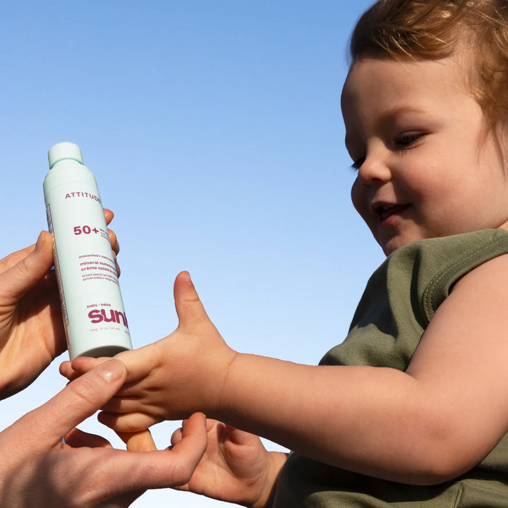 Attitude Sunly SPF 50 Baby Sunscreen Spray Unscented (85g)