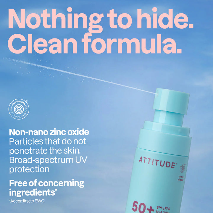 Attitude Sunly SPF 50 Baby Sunscreen Spray Unscented (85g)