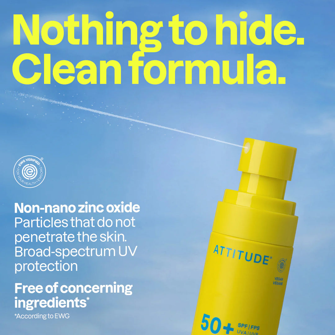 Attitude Sunly SPF 50 Kids Sunscreen Spray Unscented (85g)