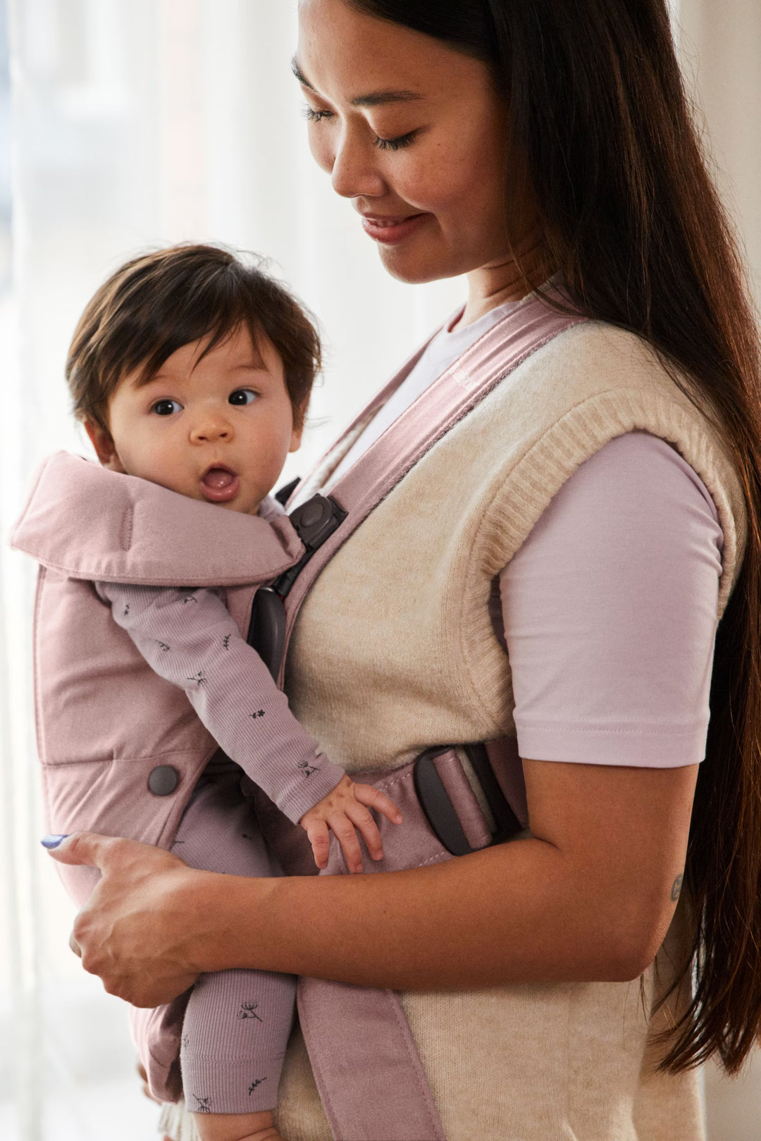 Baby Bjorn Baby Carrier Mini Woven (Dusty Pink)