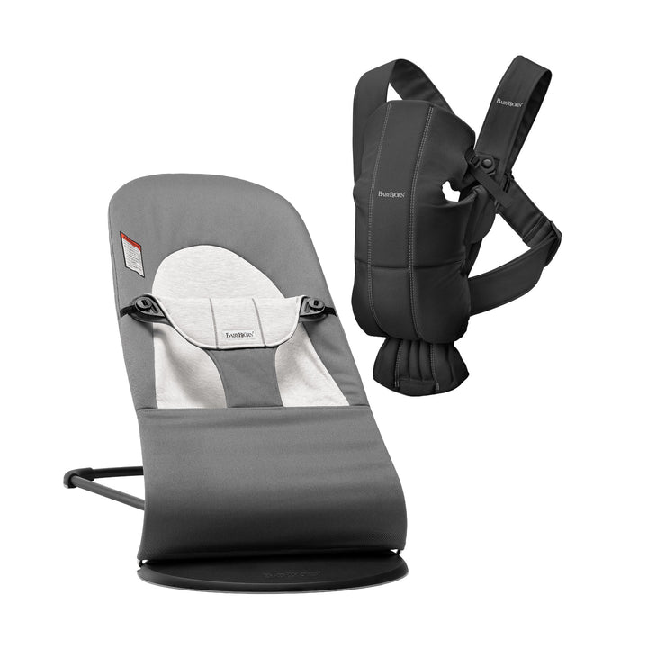 Baby Bjorn Bouncer Balance &amp; Baby Carrier Mini Bundle (Dark Grey/Black)