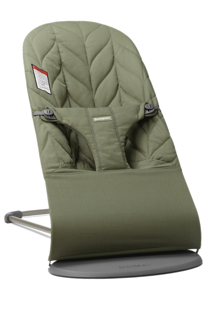 Baby Bjorn Bouncer Bliss Cotton Petal Quilt (Dark Green/Light Grey Frame)