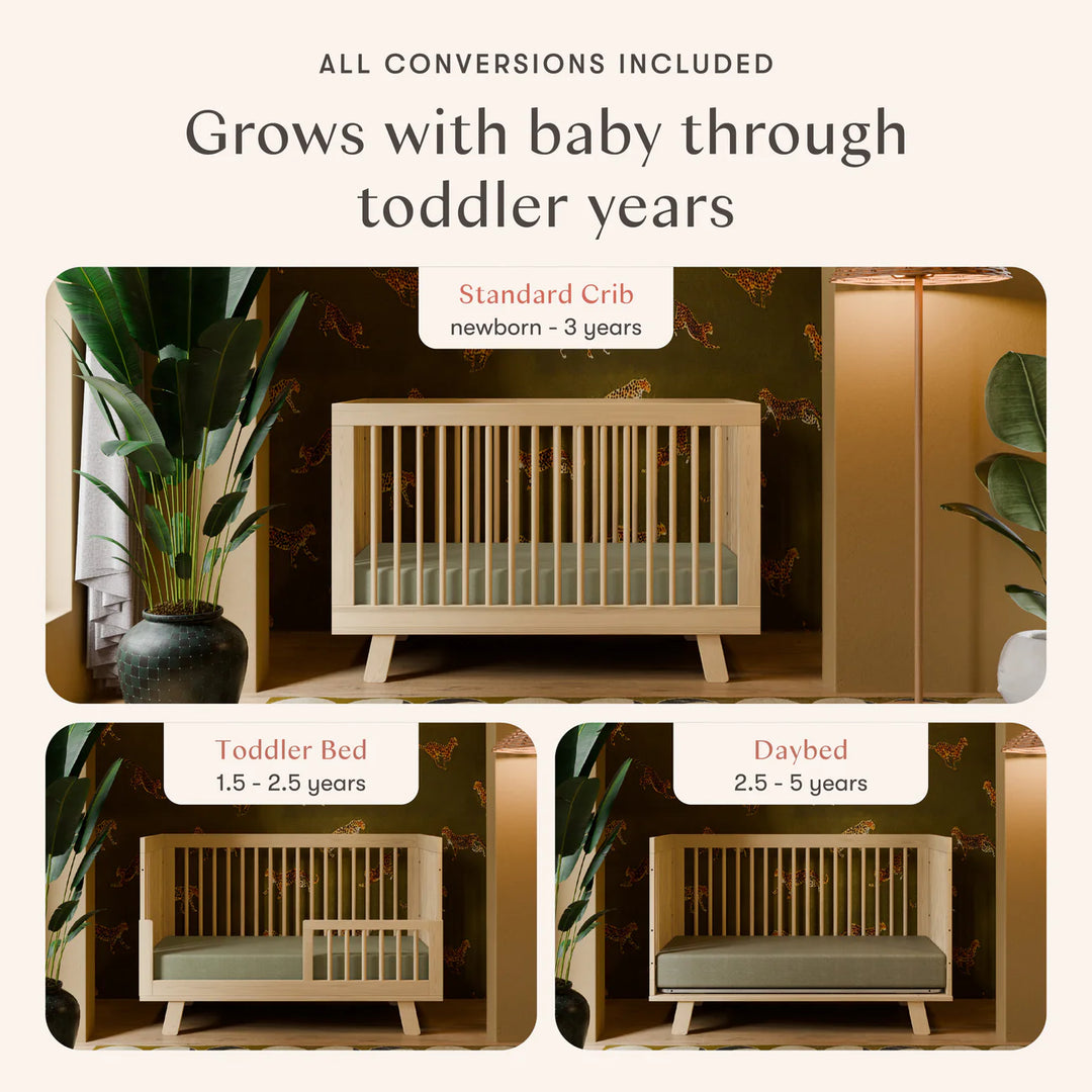 Babyletto Hudson 3-in-1 Crib with Toddler Bed Conversion Kit (Natural)