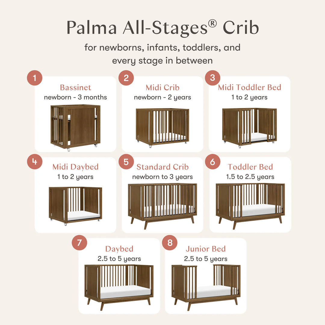 Babyletto Palma 8-in-1 Convertible All-Stages Crib (Natural Walnut)