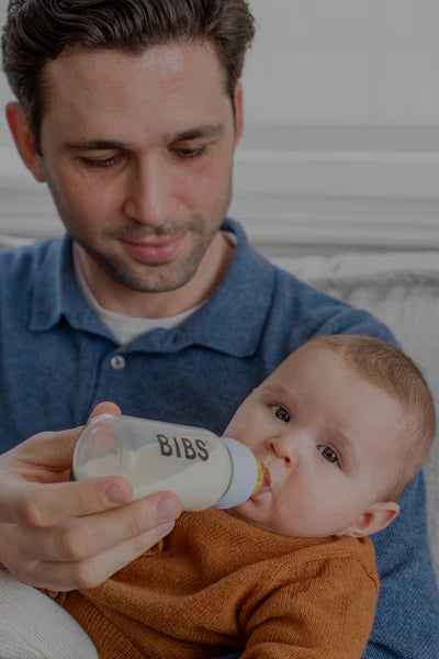 BIBS Baby Glass Bottle Complete Set Latex 110ml (Baby Blue)