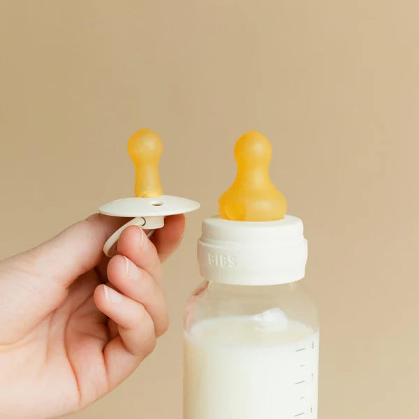 BIBS Baby Glass Bottle Round Latex Slow Flow 120ml (Sage)