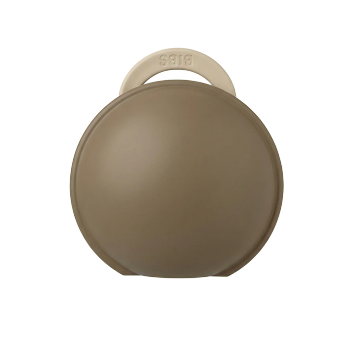 BIBS Colour Pacifier Round Latex &amp; Pacifier Case Mini (Vanilla/Dark Oak)