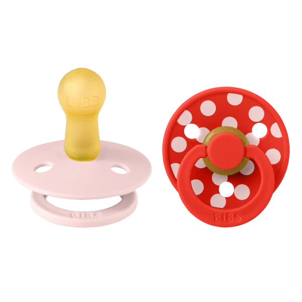BIBS Studio Pacifier 2pk (Polka Blossom/Candy Apple)