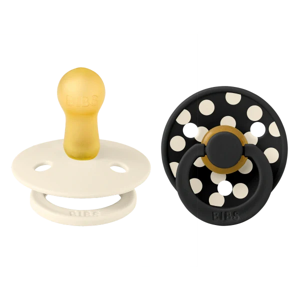 BIBS Studio Pacifier 2pk (Polka Ivory/Black)