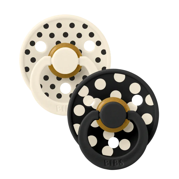 BIBS Studio Pacifier 2pk (Polka Ivory/Black)