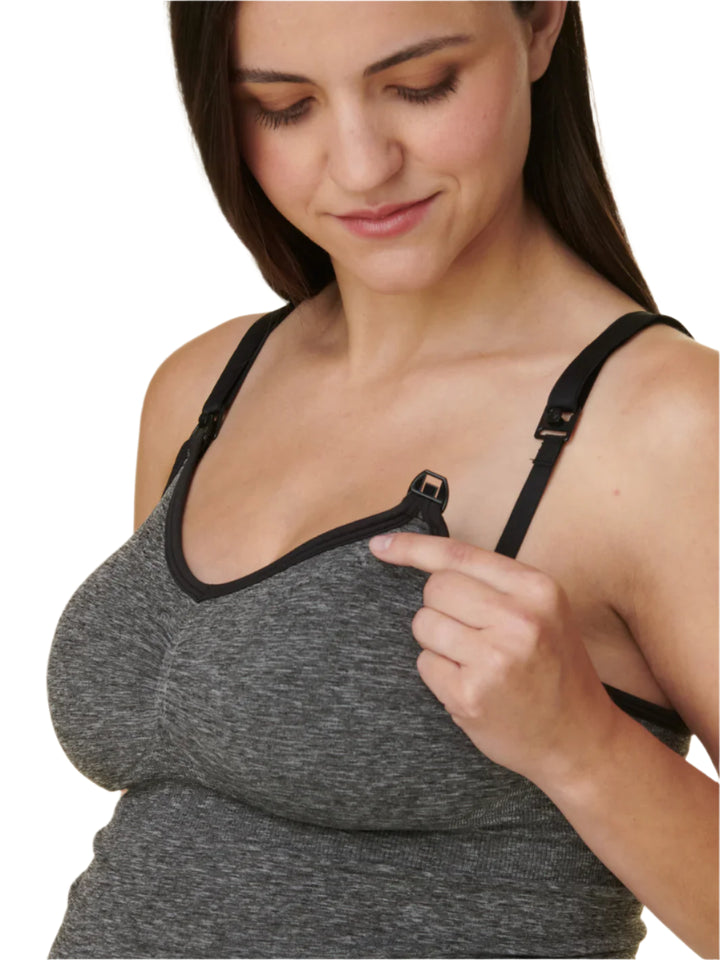Bravado Basics Slimming Maternity & Nursing Cami (Deep Charcoal Heather)
