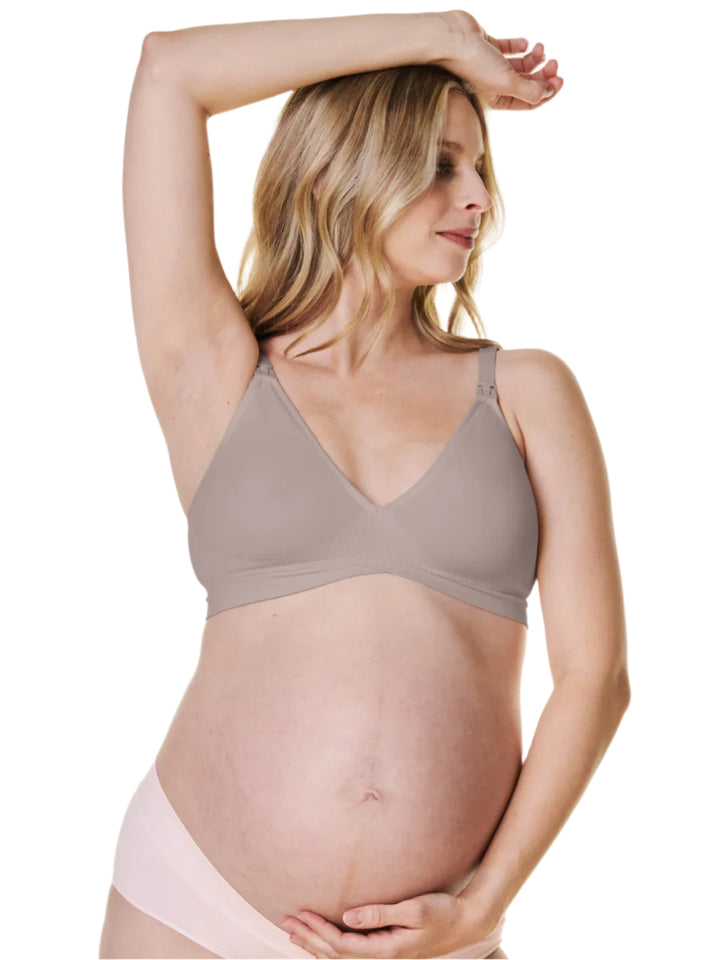 Bravado V-Neck Maternity & Nursing Bra (Sand) - CLEARANCE