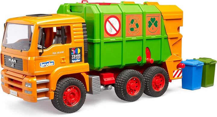 Bruder 50th Anniversary MAN TGA Orange Garbage Truck
