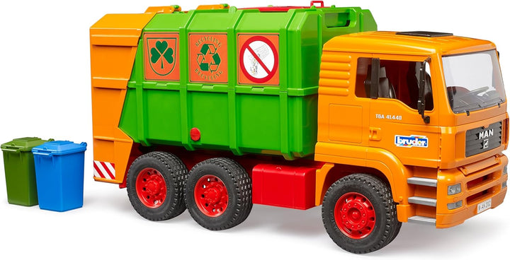 Bruder 50th Anniversary MAN TGA Orange Garbage Truck