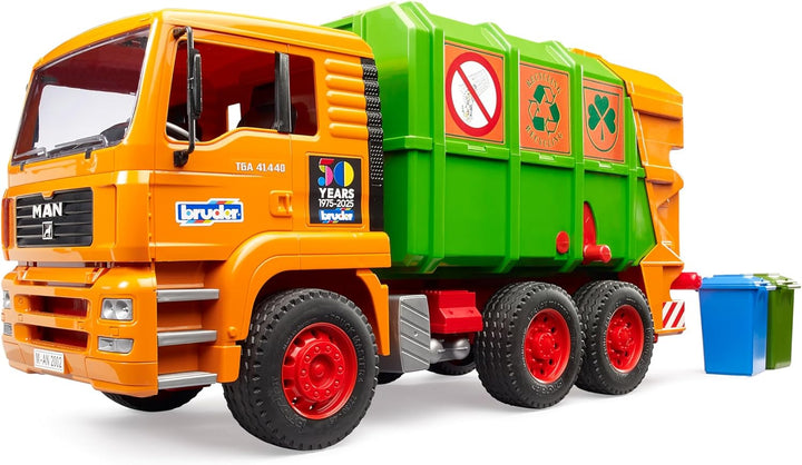 Bruder 50th Anniversary MAN TGA Orange Garbage Truck