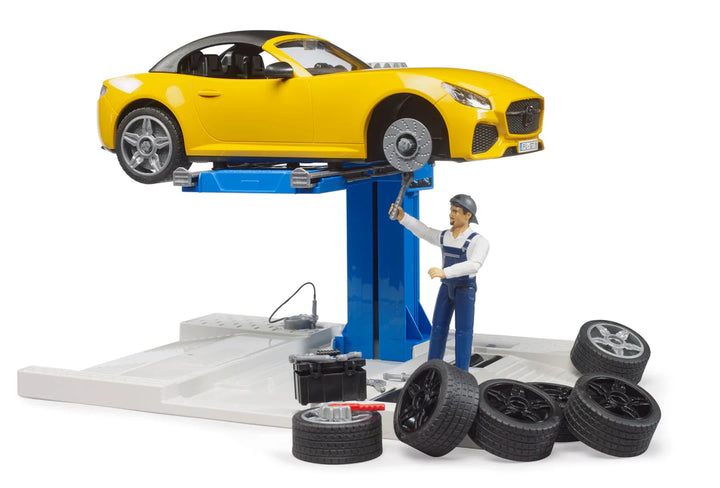 Bruder bworld Car Service Center with Bruder Roadster (62112)
