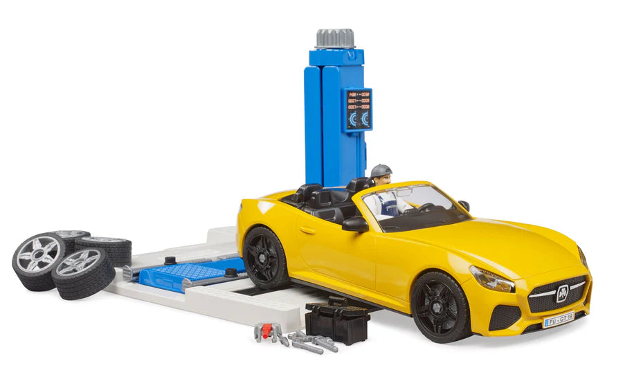 Bruder bworld Car Service Center with Bruder Roadster (62112)