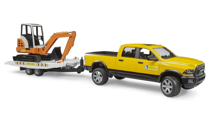 Bruder RAM Rental Service with Trailer & Mini Excavator