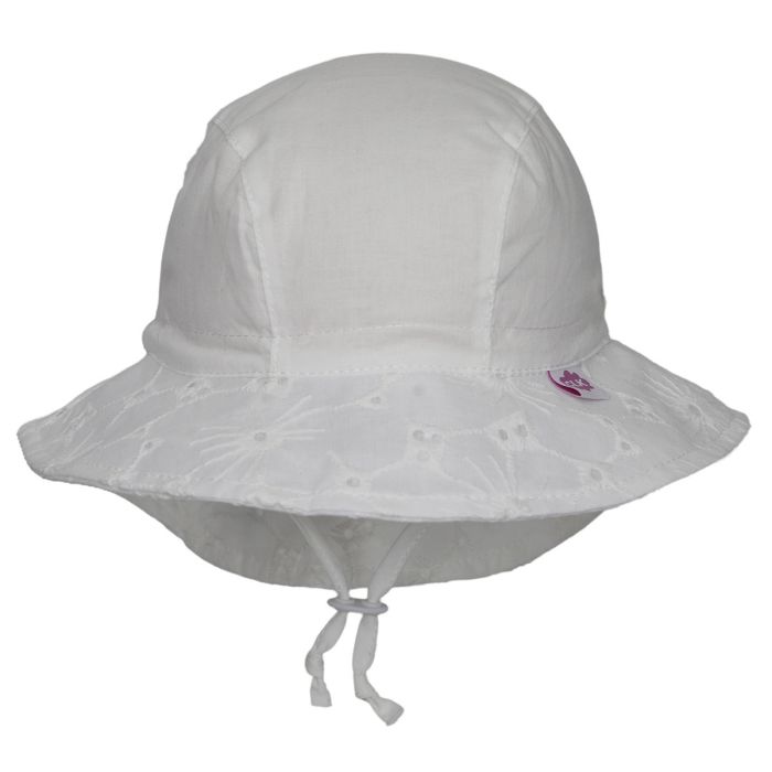 Calikids S2613 Cotton Hat with Flower Print (White)