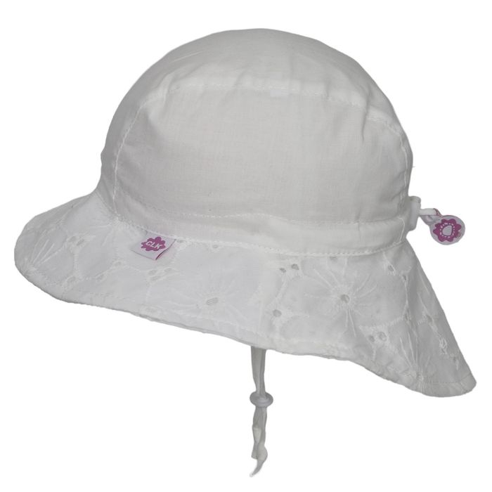 Calikids S2613 Cotton Hat with Flower Print (White)