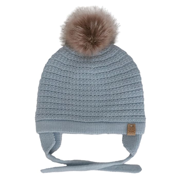 Calikids W2500 Soft Touch Knit Pom-Pom Hat (Sterling Blue)