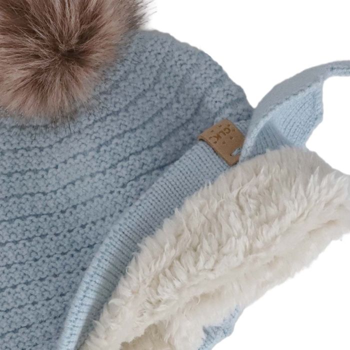 Calikids W2500 Soft Touch Knit Pom-Pom Hat (Sterling Blue)