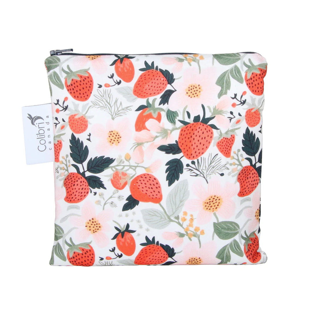 Colibri Reusable Snack Bag Large (Strawberry Patch)