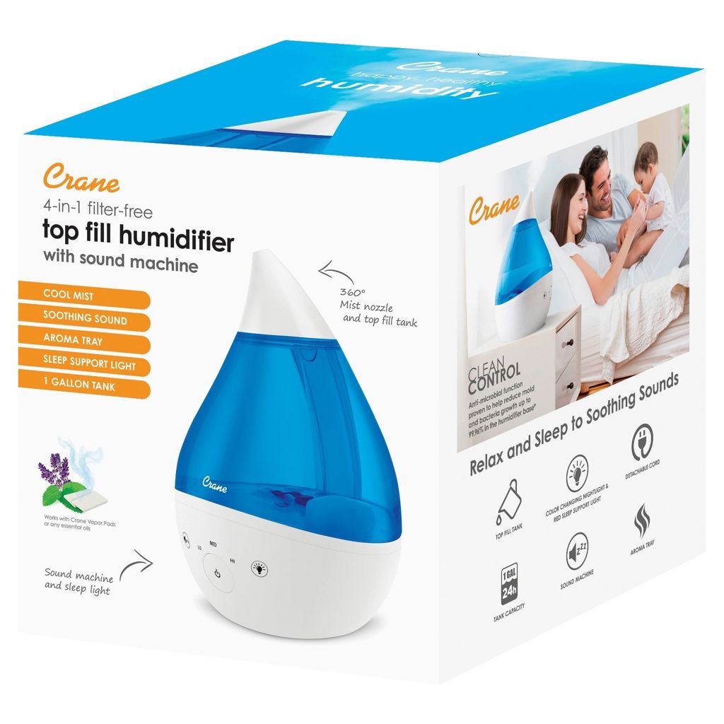 Crane Drop Cool Mist Humidifier (Blue)