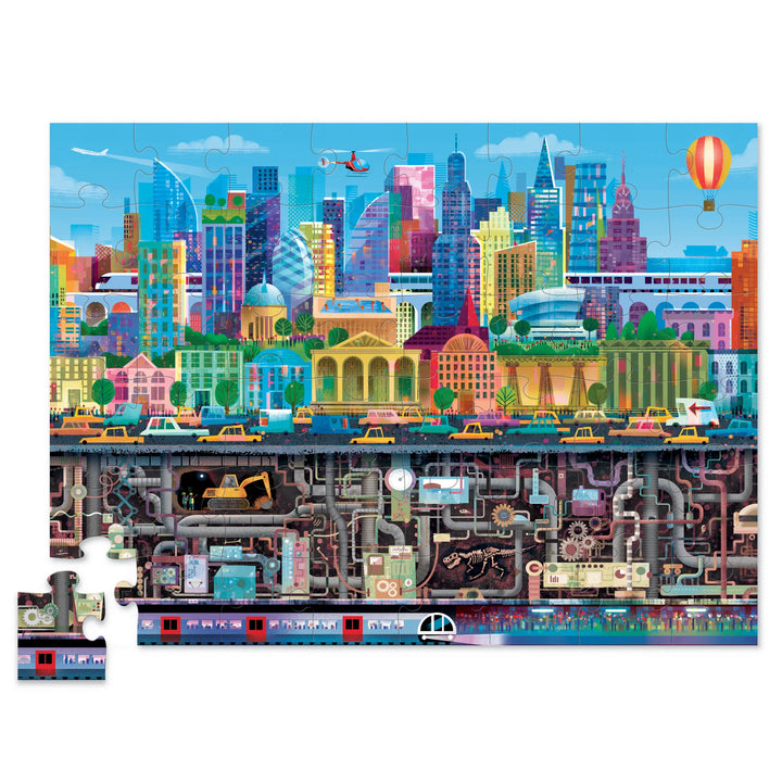 Crocodile Creek 48-Piece Above & Below Floor Puzzle (Big City)
