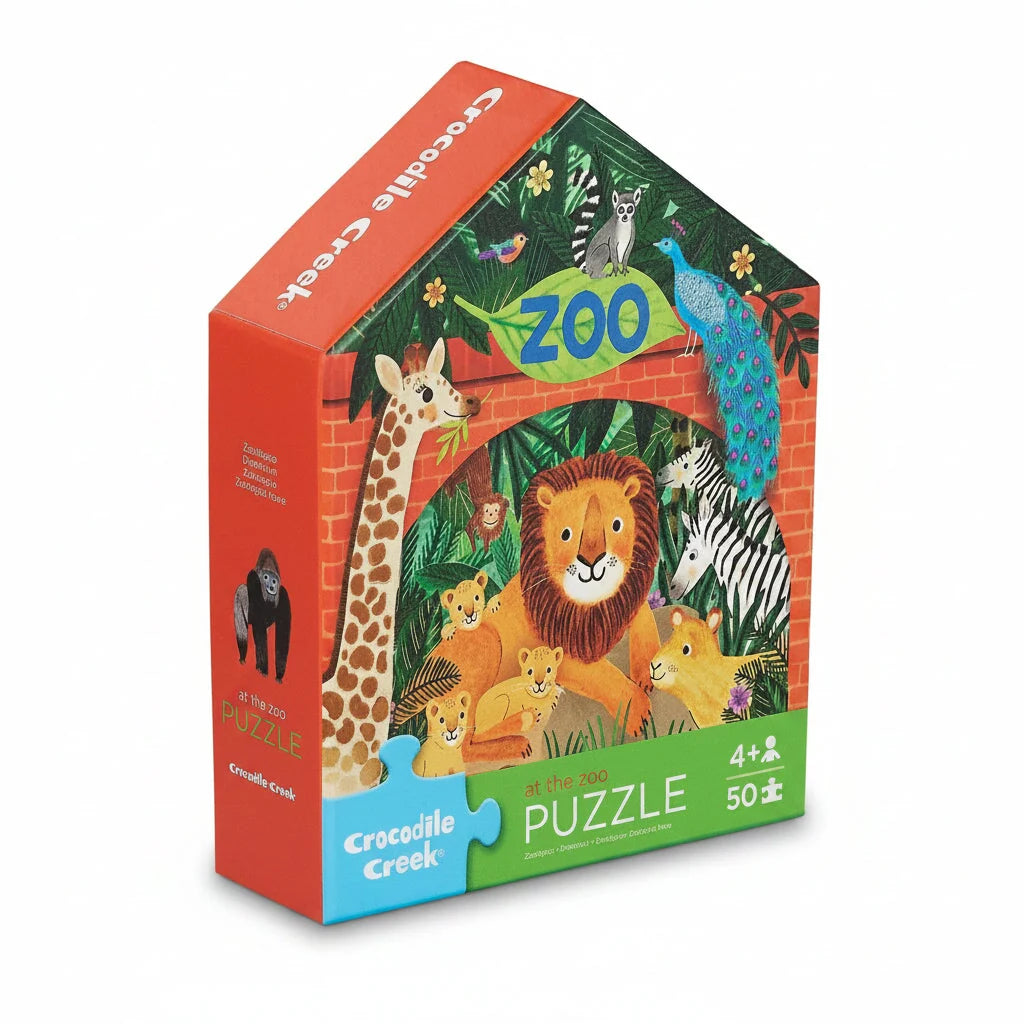 Crocodile Creek 50-Piece Flat House Puzzle (Zoo)